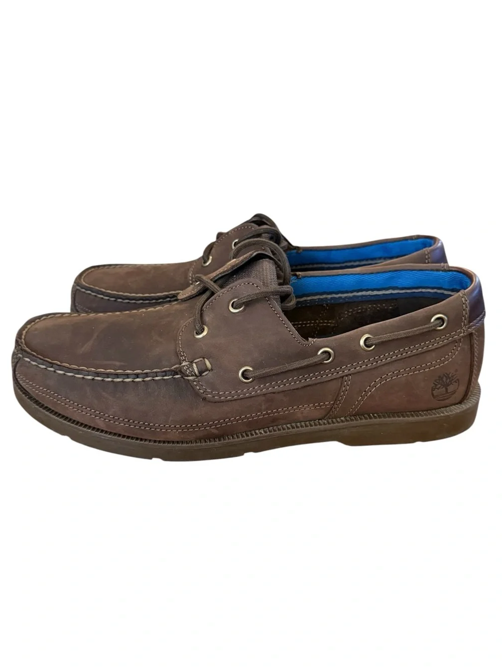 Timberland 2-Eye Boat Shoes Men’s 10.5W Wide Brown Leather Gripstick A1G8C NWOT